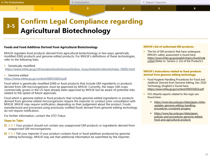 USDA Meros Agricultural Biotechnology Japan Import